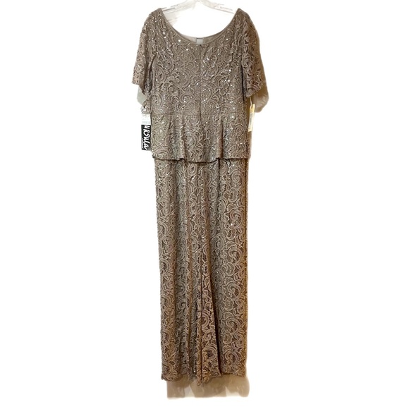 NWT! URSULA OF SWITZERLAND Filigree Lace 3/4 Sleeve in Mauve, Size 12 - Picture 3 of 16